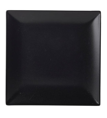 Luna Square Coupe Plate 26cm Black Stoneware
