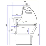 SERVE OVER COUNTER. COLD FOOD DISPLAY COUNTER