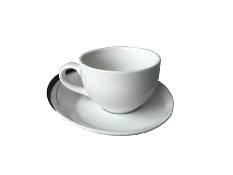 CUP & SAUCER BLACK AND GOLD