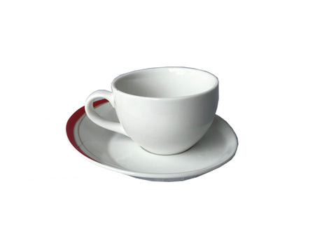 CUP & SAUCER MAROON & GOLD