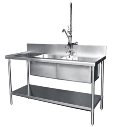 SINKS. TAPS. DISHWASHER. GLASSWASHERS. SS TABLES & SHELVES