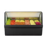 Serve Over Deli Counter Front Straight Glass Front Width 1600mm Black SH1600N