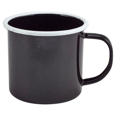 Enamel Mug Black with White Rim 36cl/12.5oz