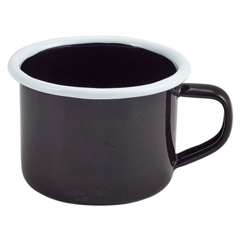 Enamel Mug Black with White Rim 12cl/4.2oz