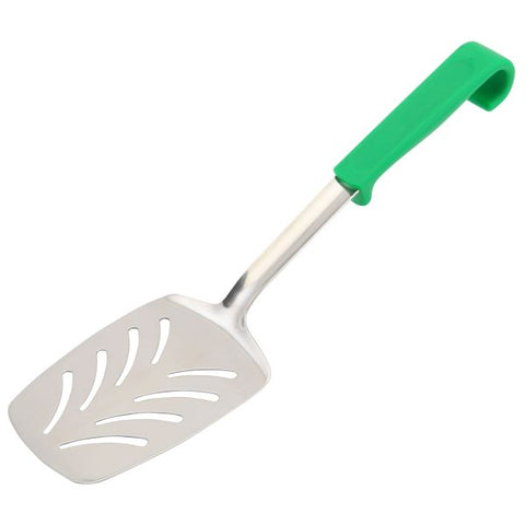 Genware Plastic Handle Slotted Turner Green