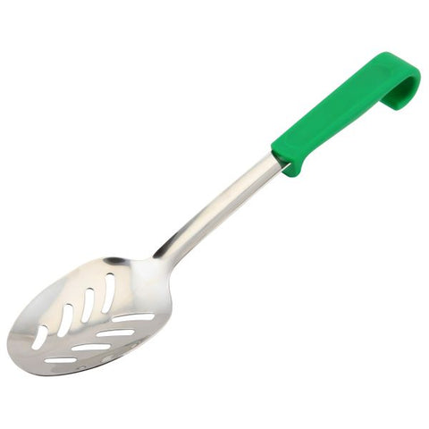 Genware Plastic Handle Spoon Slotted Green