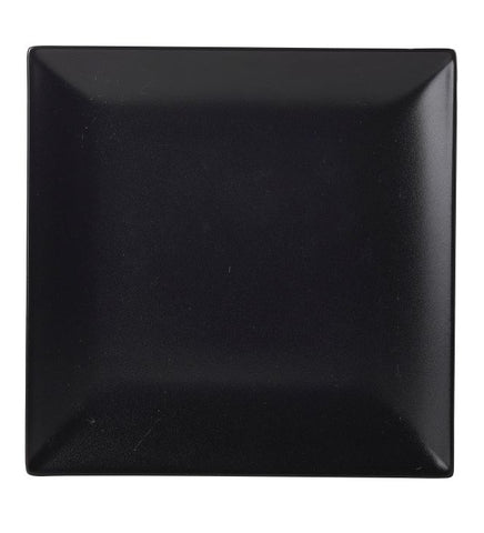 Luna Square Coupe Plate 18cm Black Stoneware