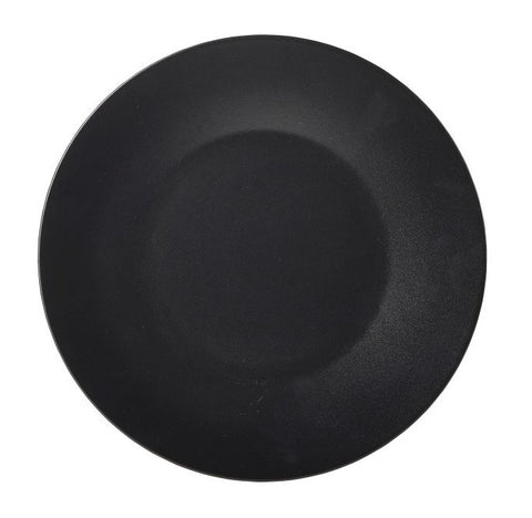 Luna Wide Rim Plate 21cm Dia Black Stoneware