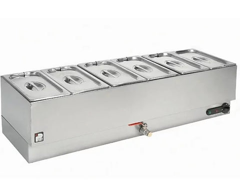 Bain Marie Electric 6 Pot Wet Well Double