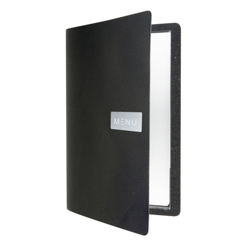 Raw Leather Menu A4 Black