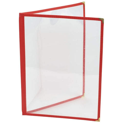 Red American Style A4 Menu Holder - 2 Page