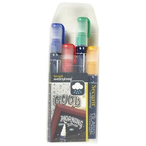 Waterproof Chalk Markers 4 Colour Pack (R, G, Y, Bl) Medium