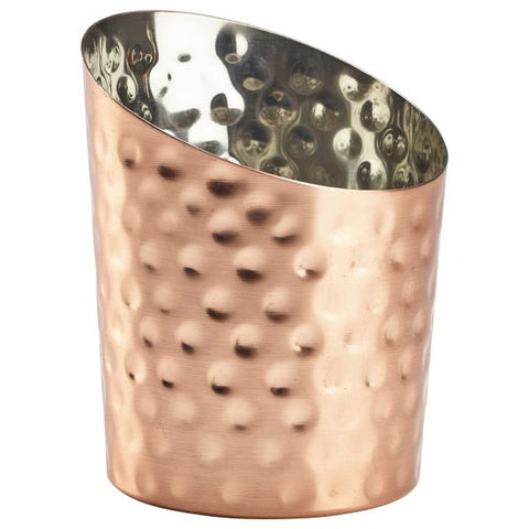 Copper Plated Hammered Angled Cone 11.6 x 9.5cm Dia