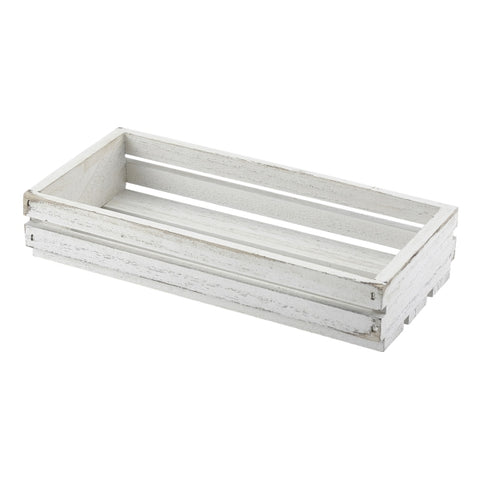 Wooden Crate White Wash Finish 25 x 12 x 5cm