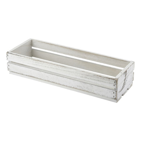 Wooden Crate White Wash Finish 34 x 12 x 7cm