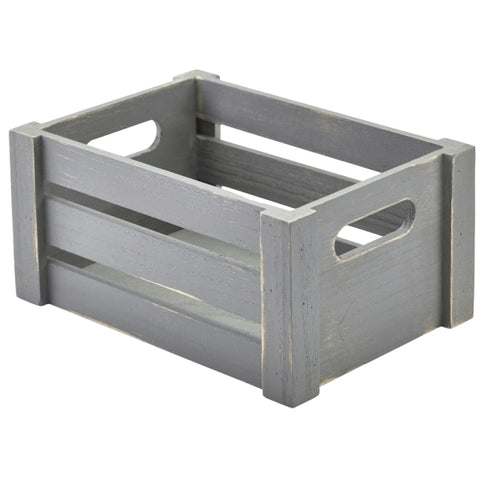 Wooden Crate Grey Finish 22.8 x 16.5 x 11cm