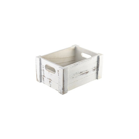 Wooden Crate White Wash Finish 22.8x16.5x11cm