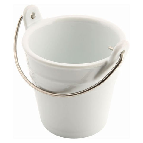 Porcelain Bucket W/ St/St Handle 9cm Dia 25cl