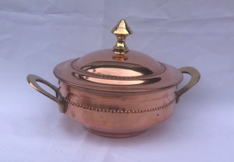 COPPER HANDI SET WITH LID