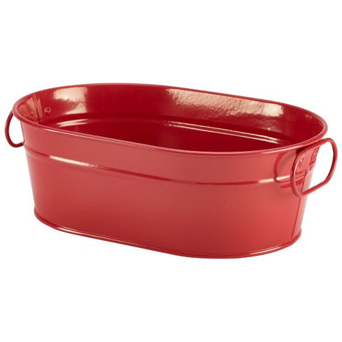 Galvanised Steel Serving Bucket Red 23 x 15 x 7cm