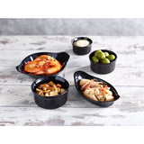 Royal Genware Oval Eared Dish 16.5cm Black