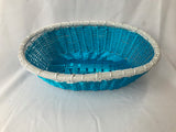 WIRE BASKET BLUE. HOT TOWEL