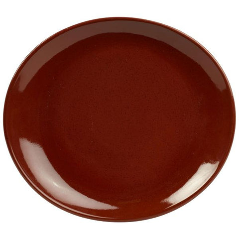 Terra Stoneware Rustic Red Oval Plate 21x19cm