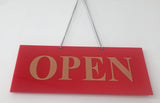 Open-Closed Sign with chain & suction Rigid-3mm Black-Green-Blue-Red-Silver-Gold