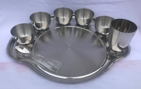 STAINLESS STEEL RAJASTHANI THALI KATHORI SET